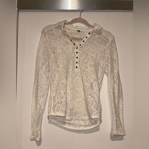 Free People White Lace Women's Top